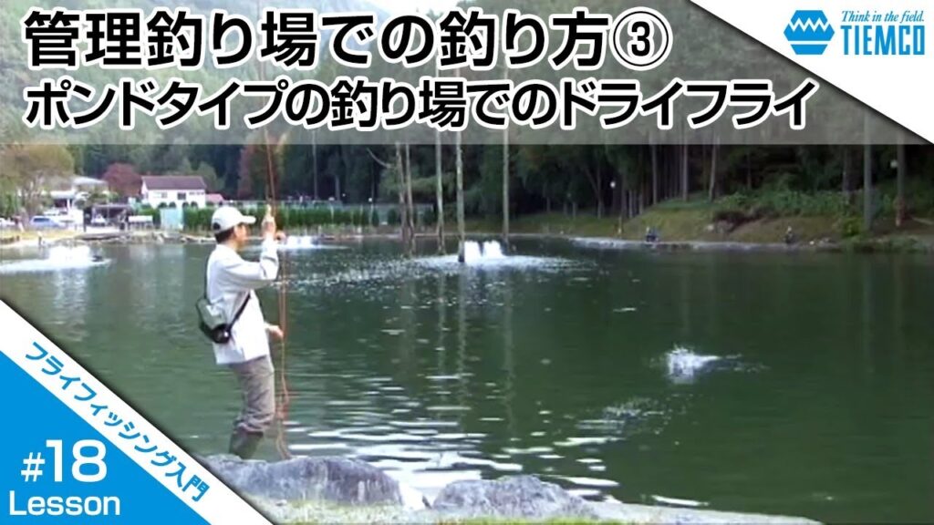 フライフィッシング入門#018管理釣り場での釣り方③「ポンドタイプの釣り場でのドライフライ」/Tiemco Fly Fishing JP/ティムコ フライフィッシング