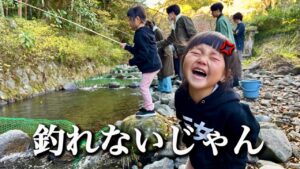 【川釣り】全く釣れない釣りに挑戦した三姉妹！奇跡を起こせるのか？さらに長女が潔癖症でママとガチバトル？果たして