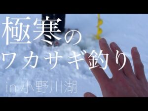 【ワカサギ釣り】氷に穴を開けて魚を釣る。そして食べる。【小野川湖】
