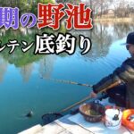 厳寒期の野池で両グルテン底釣り！食い渋るヘラブナを狙う【切所沼】