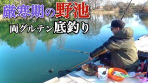 厳寒期の野池で両グルテン底釣り!食い渋るヘラブナを狙う【切所沼】