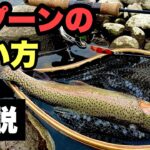 【ニジマス釣り方】スプーンでトラウトを釣る方法！使い方！！川釣り初心者向け