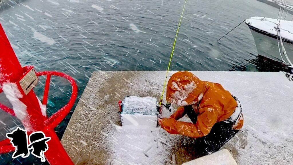 【最高】吹雪の中、漁港で釣りをしていると・・・