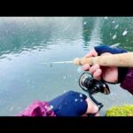 大雪の中、特別なルアーとロッドでパワフルな大物に挑戦する【エリアトラウト】【管理釣り場】