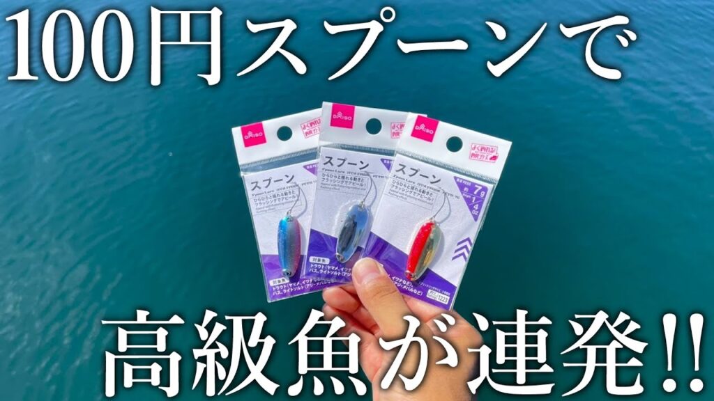 投げて巻くだけで高級魚が連発！ダイソー100円スプーンを海で使うと想定外の爆釣でした