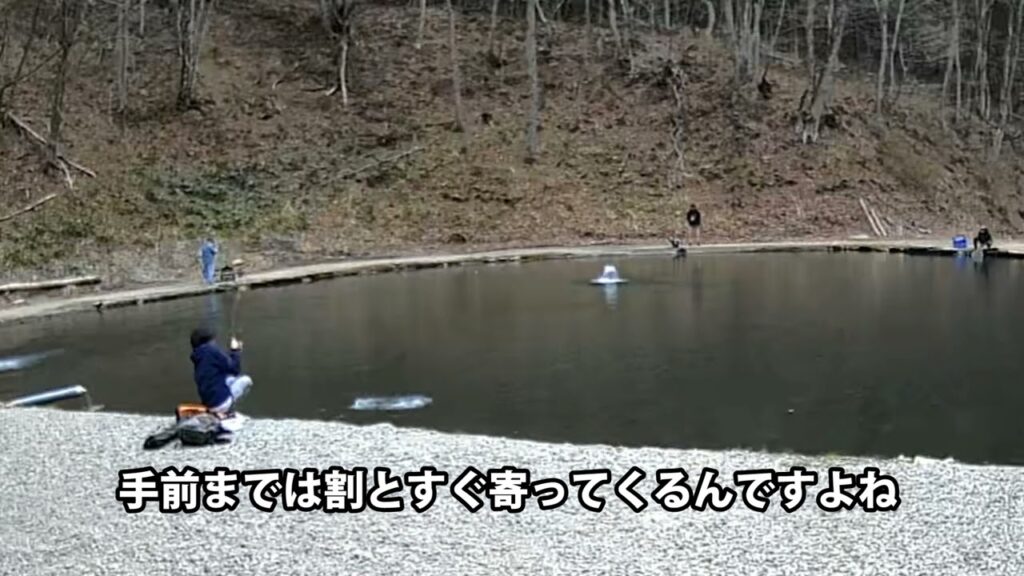 頂鱒がどれぐらい引くのか、実際のファイトシーンをノーカットでお見せします。／あいづフィッシングエリア #エリアトラウト #fishing #釣り #アウトドア #釣り堀 #管理釣り場