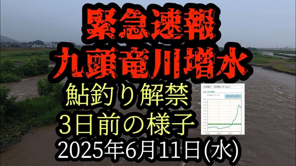 緊急速報【九頭竜川増水】解禁3日前の様子