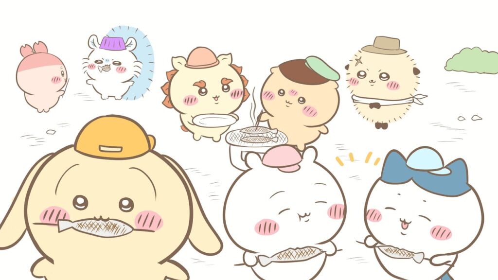 【ちいかわ】みんなで川釣り