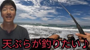 遠州灘サーフへ晩のおかずを釣りに行く♪