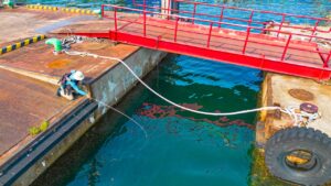 男はこの場所で、モンスターを釣り上げます。