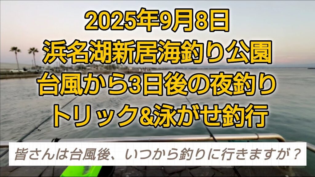 浜名湖新居海釣り公園　台風から3日後釣行。皆さんは台風後はいつから釣りに行きますが？