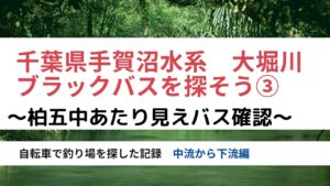 【手賀沼バス釣り】手賀沼水系 大堀川のバス釣り場探検③(中流から五中前迄)