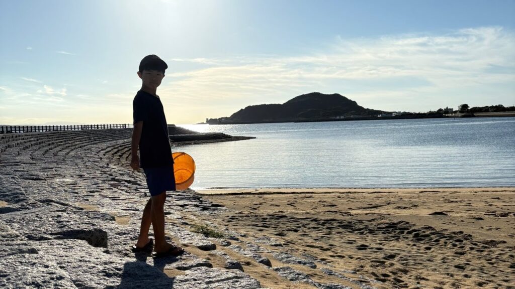 【カニ釣りエサはタコ🦀🐙】 #海 #釣り #磯遊び #マンディー