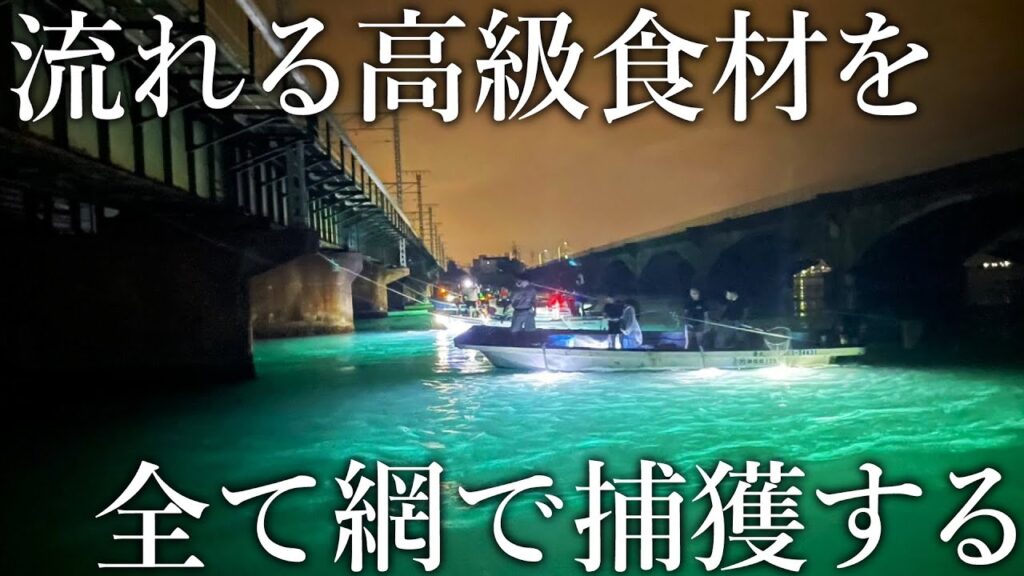高級食材を一網打尽！湖の河口に流れる生き物を全て網ですくう［えびすき漁］を調査しました