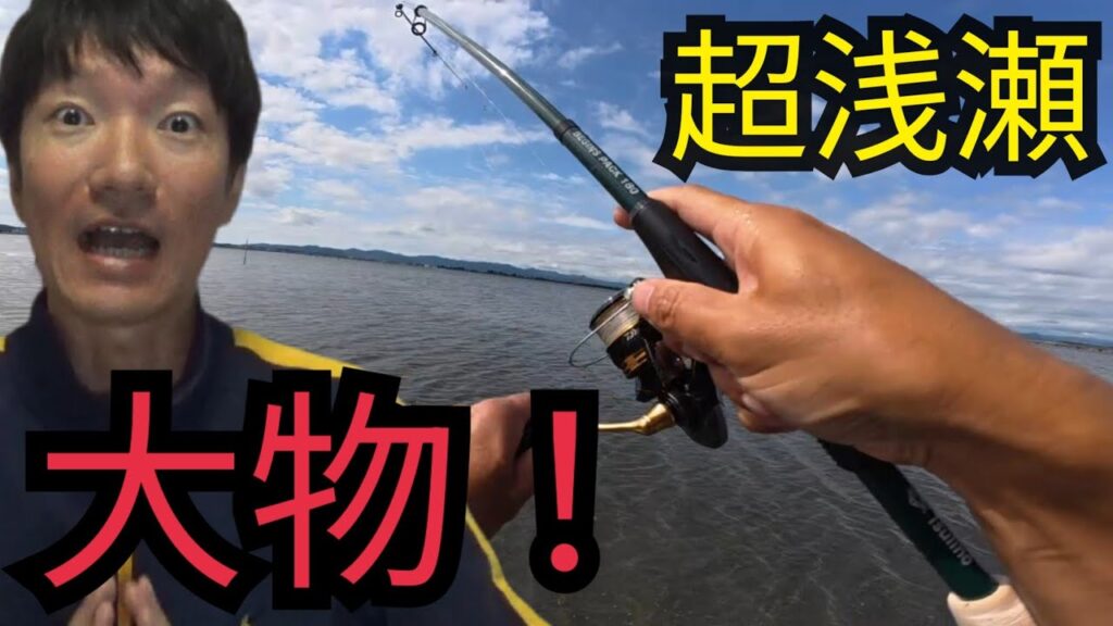 浜名湖の超浅瀬でコンパクトロッド使って釣りしたら大物が…