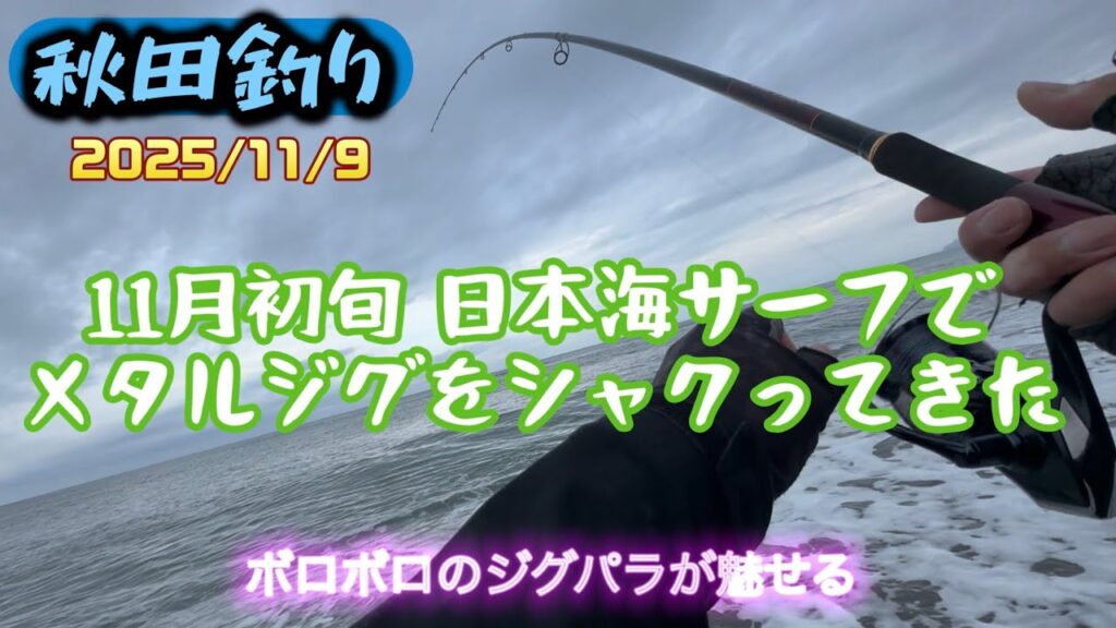 【秋田釣り】11月の日本海サーフで反応薄い中メタルジグをシャクり続けてきました #秋田 #サーフフィッシング