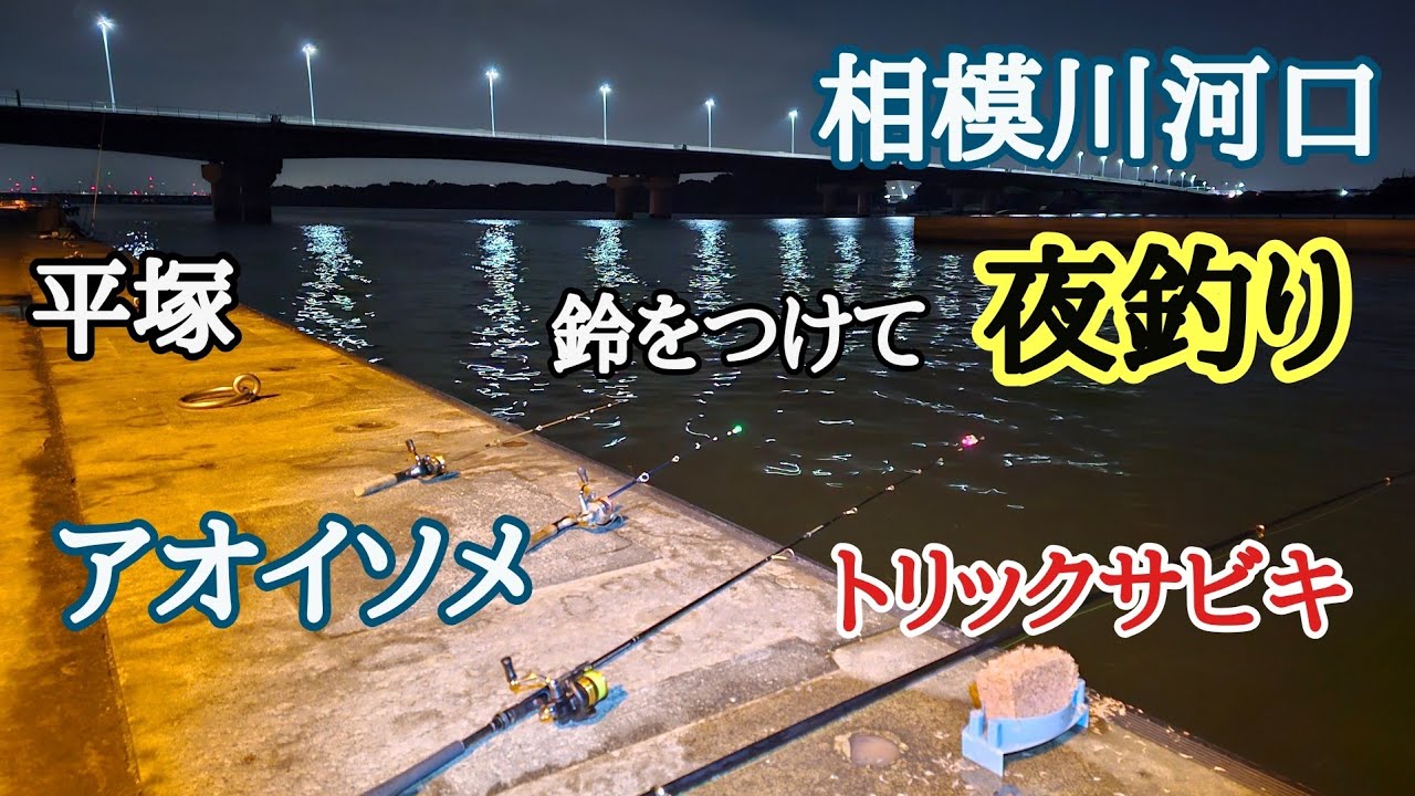 【平塚 相模川河口】鈴をつけて夜釣り ちょい投げ 、トリックサビキ 五目釣り